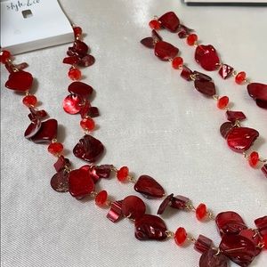 New Style and Co red long necklace